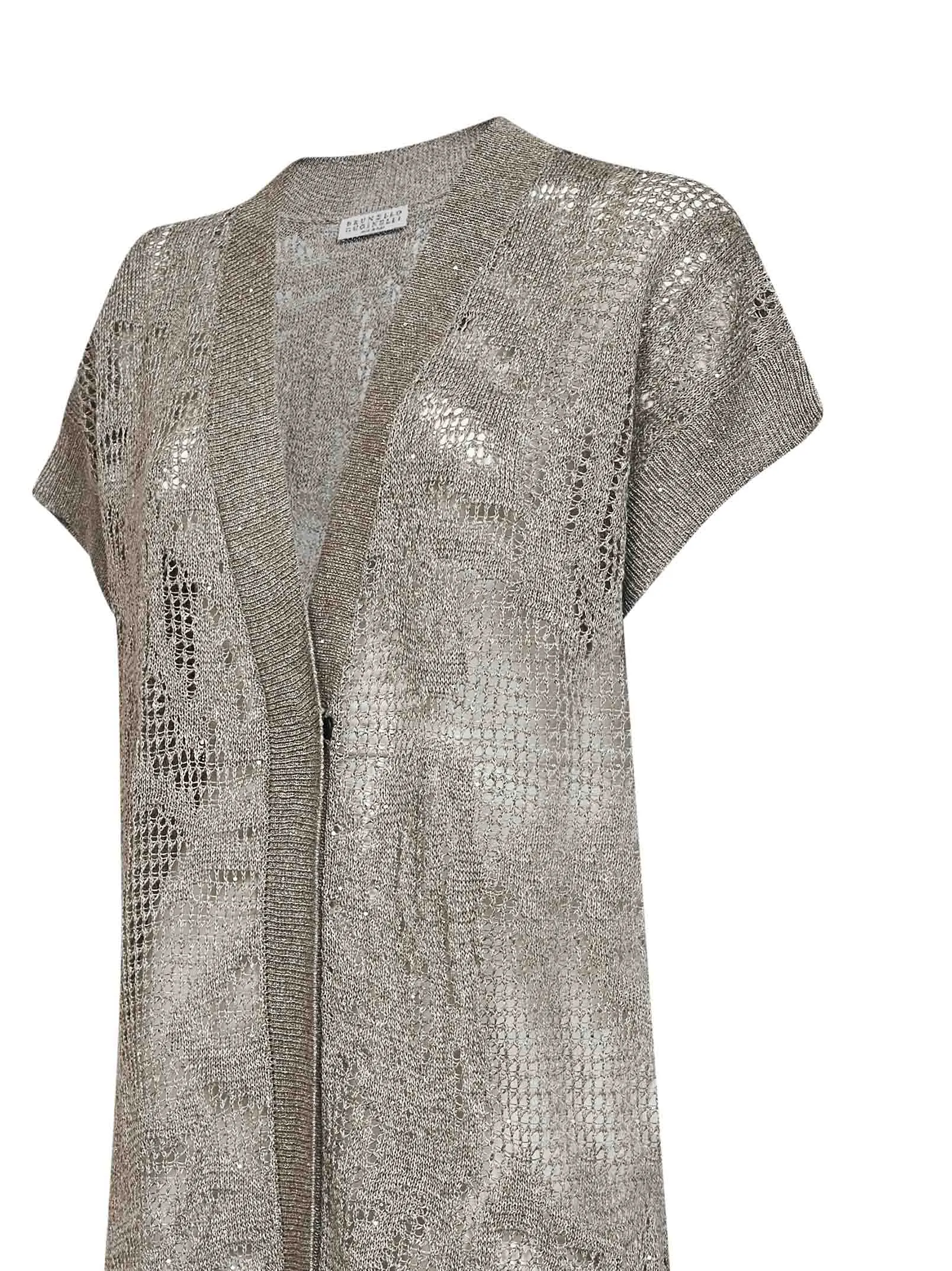 Long Cardigan Dazzling Water Lillies Mud Linen sold by Lord & Taylor product image thumbnail 3