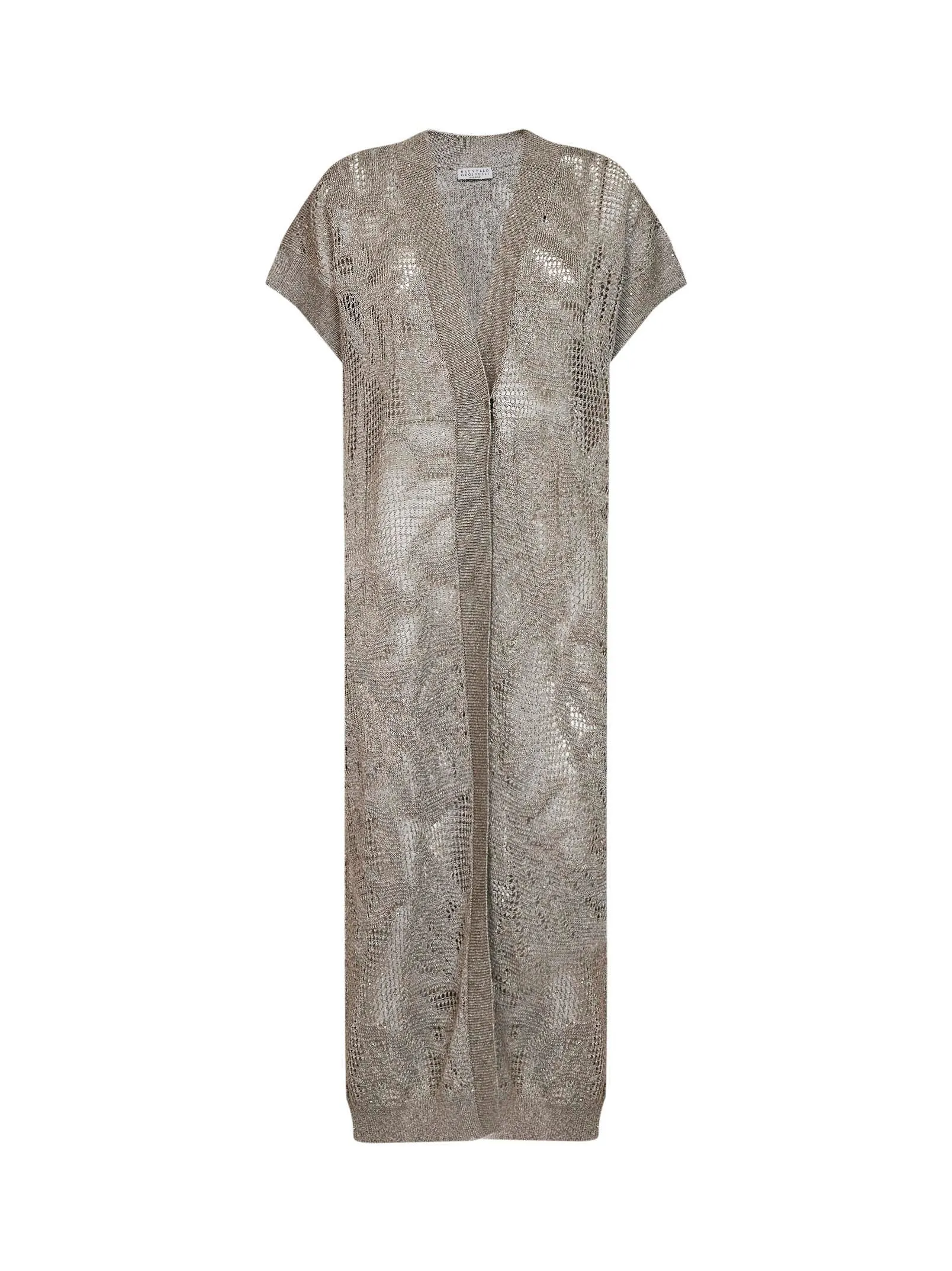 Long Cardigan Dazzling Water Lillies Mud Linen sold by Lord & Taylor