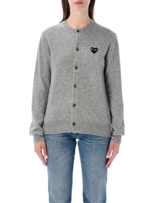 CARDIGAN BLACK HEART PATCH made by Comme des Garcons PLAY