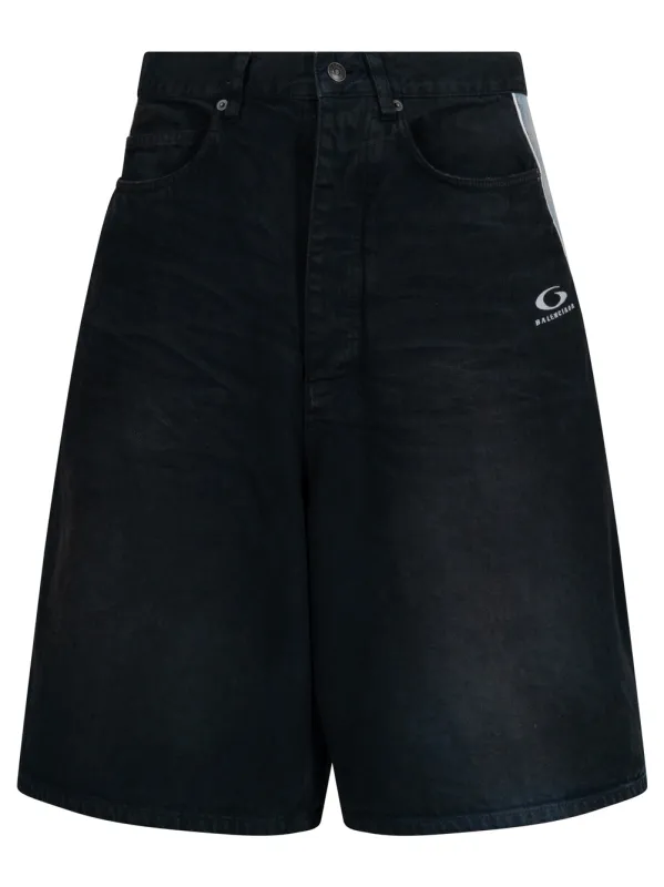 BLACK DENIM BERMUDA SHORTS made by Balenciaga