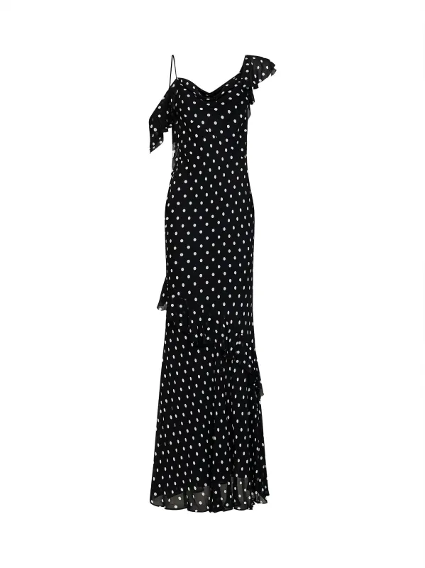 Maxi Dress Georgette Black made by Self-Portrait