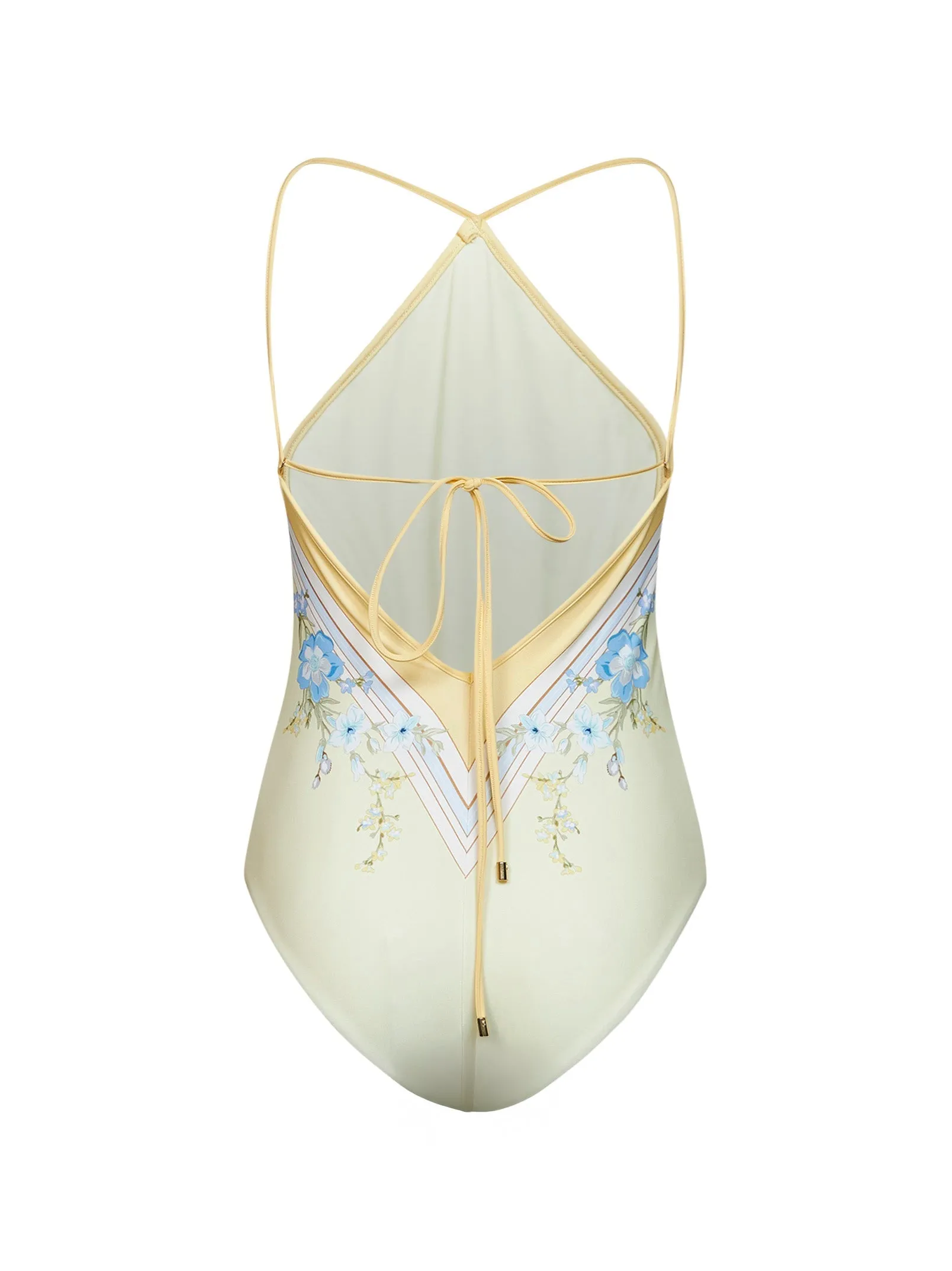 One-Piece Swimsuit Scarf-Inspired Floral Yellow sold by Lord & Taylor product image thumbnail 2