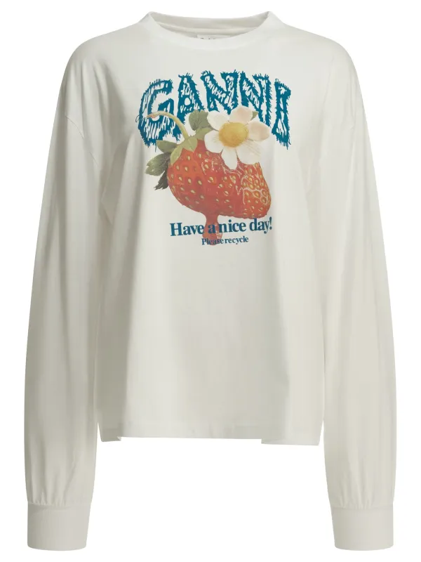 "STRAWBERRY" CREW-NECK T-SHIRT made by Ganni
