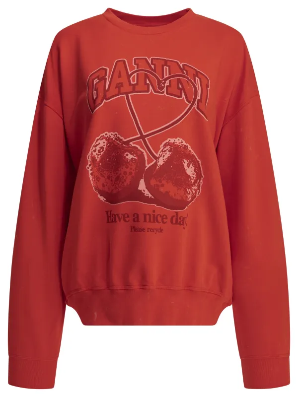 "CHERRIES" CREWNECK SWEATSHIRT made by Ganni