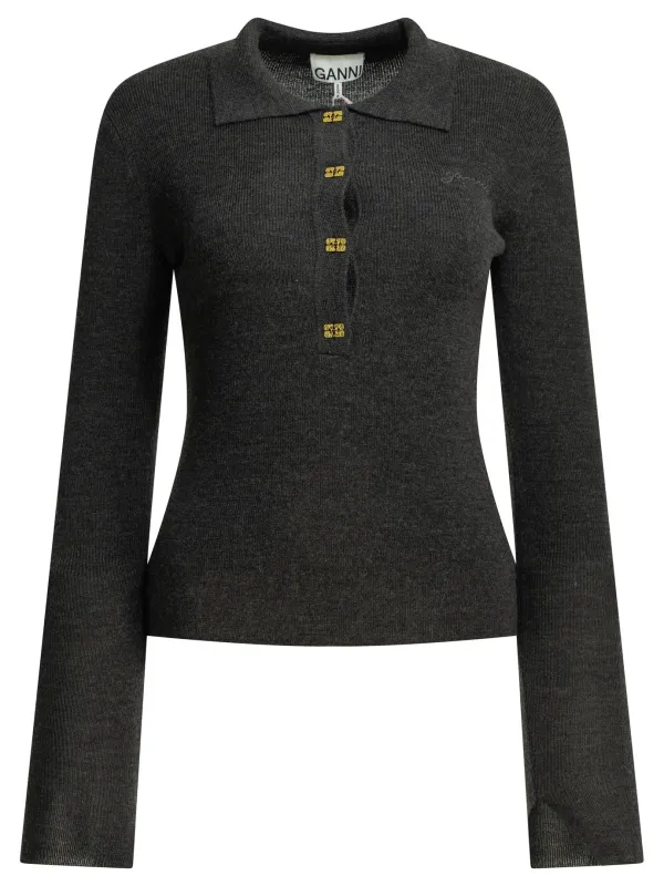 LOGO POLO SWEATER made by Ganni