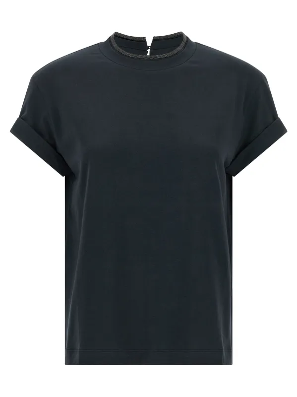 'Shiny Collar' T-shirt made by Brunello Cucinelli
