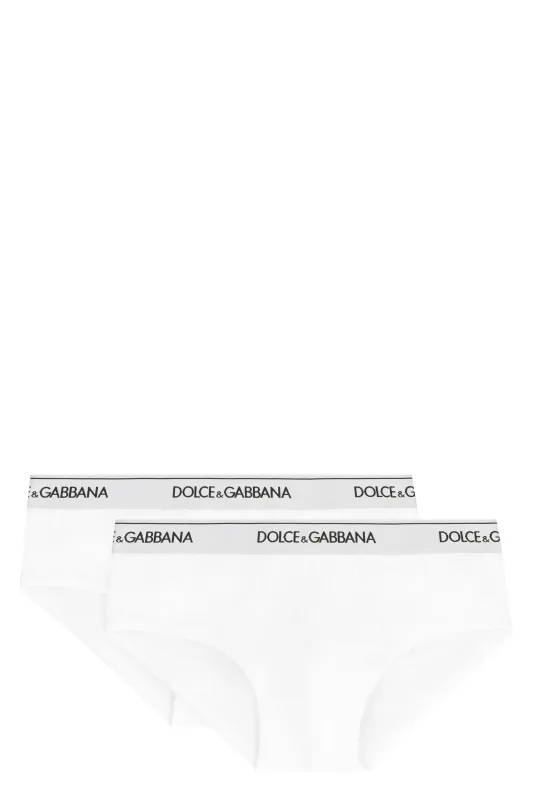 SET OF TWO COTTON BRIEFS WITH LOGOED ELASTIC BAND made by Dolce & Gabanna