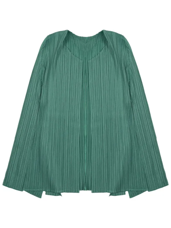 Cardigan Pleated Green made by Issey Miyake