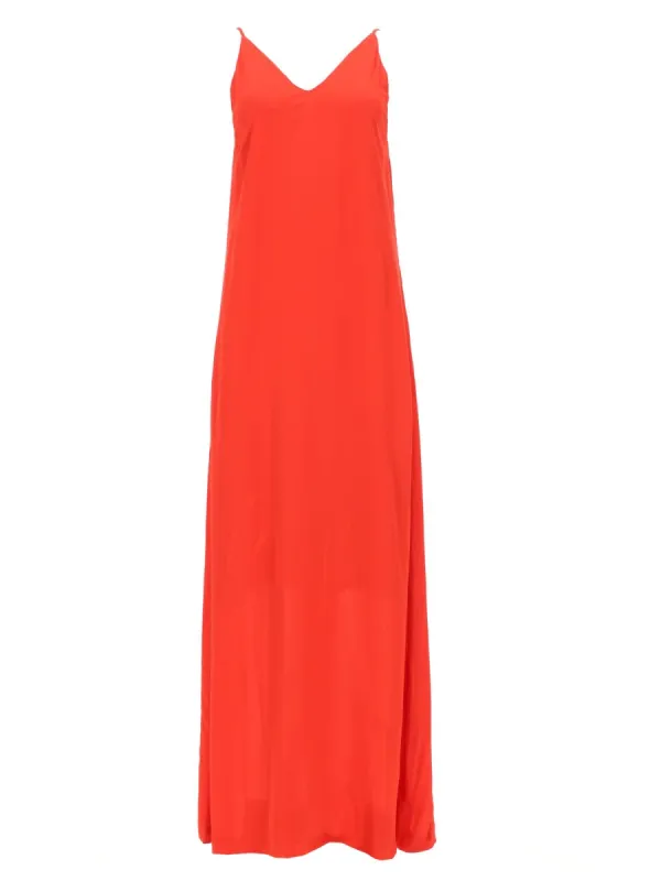Long Dress V-Neck Red made by NUDE