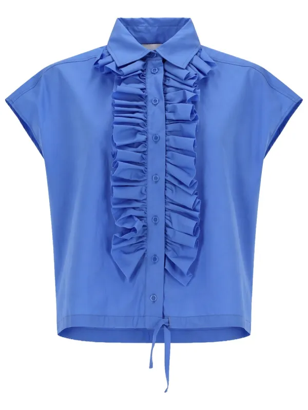 Shirt with Ruffles, Azure made by NUDE
