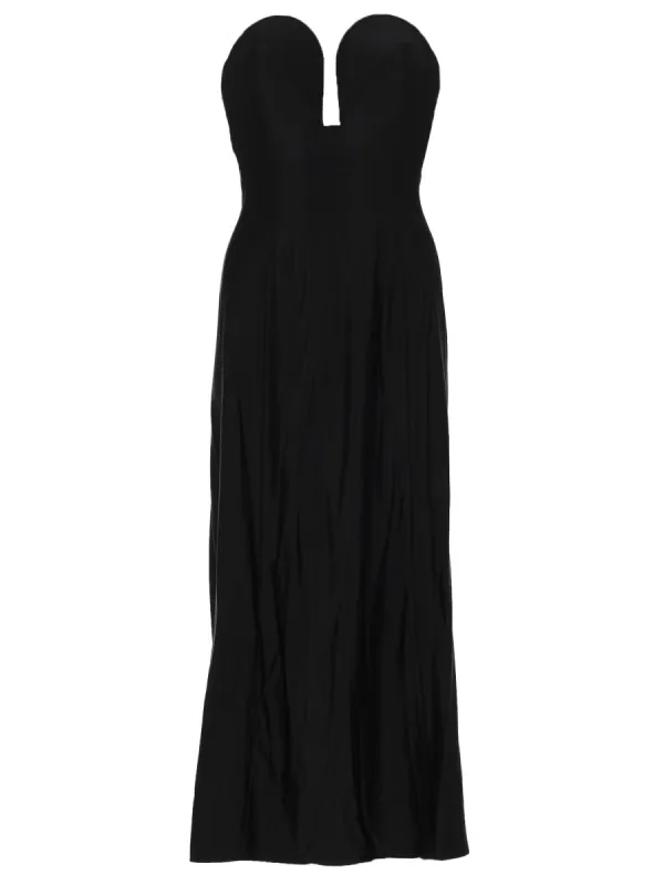 Midi Dress with Heart-Shaped Bustier Black made by Rabanne