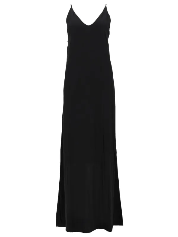 Dress V-Neck Black Viscose made by NUDE