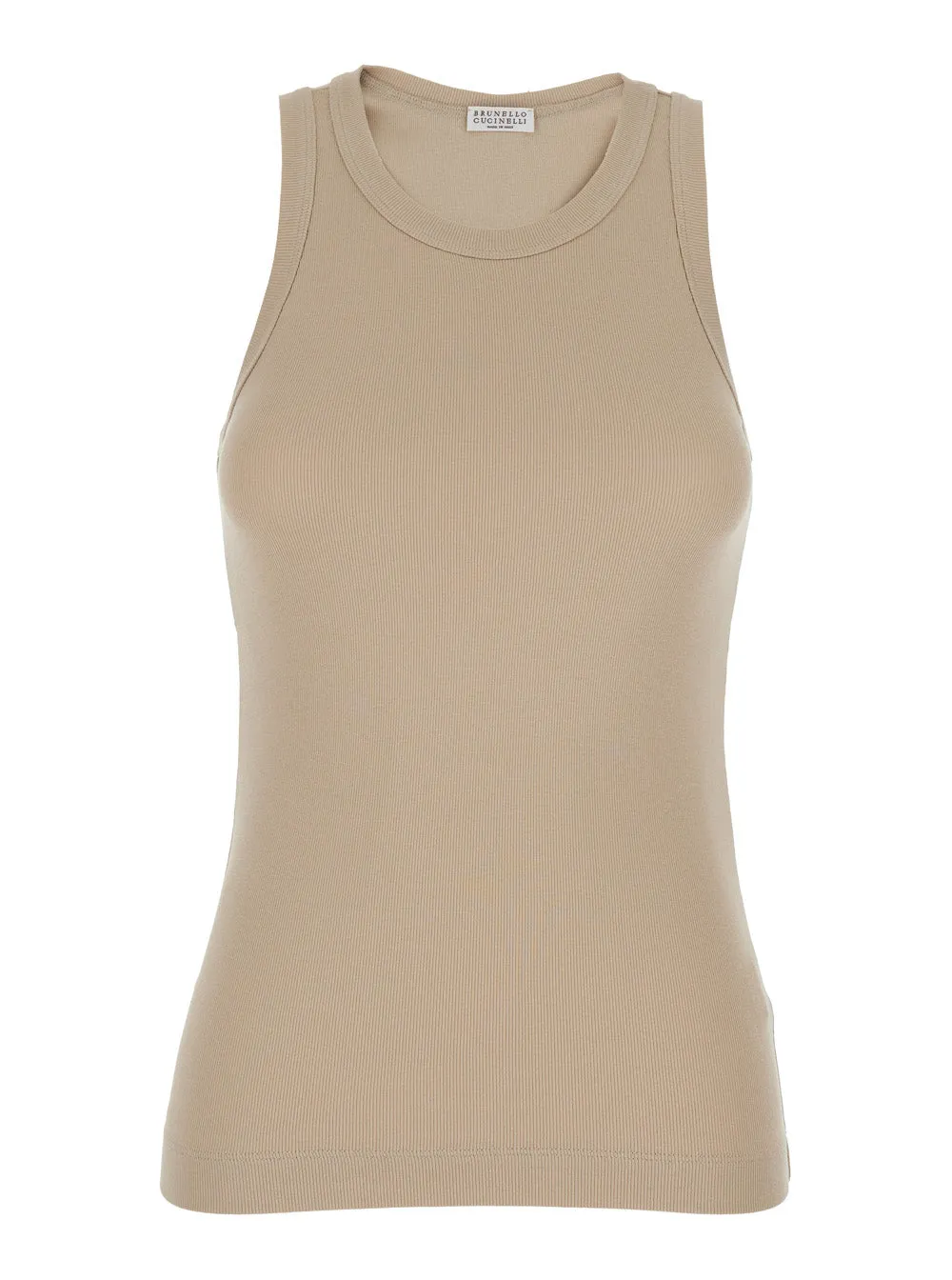 Crew Neck Sleeveless Top Beige sold by Lord & Taylor