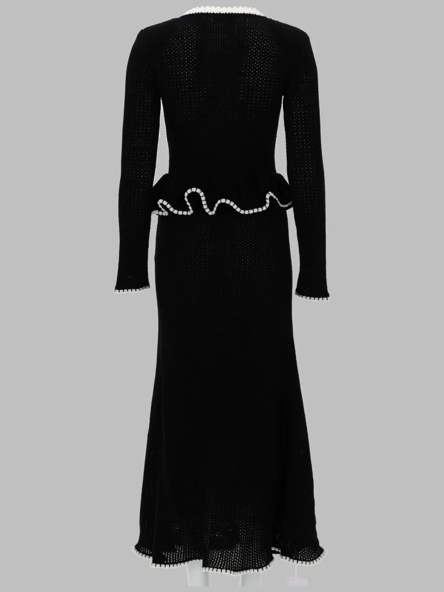 Midi Knit Dress with Lace Inserts Black sold by Lord & Taylor product image thumbnail 2