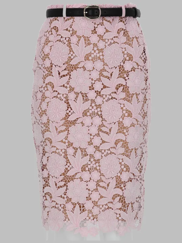 Skirt Lace Midi Pink made by Self-Portrait