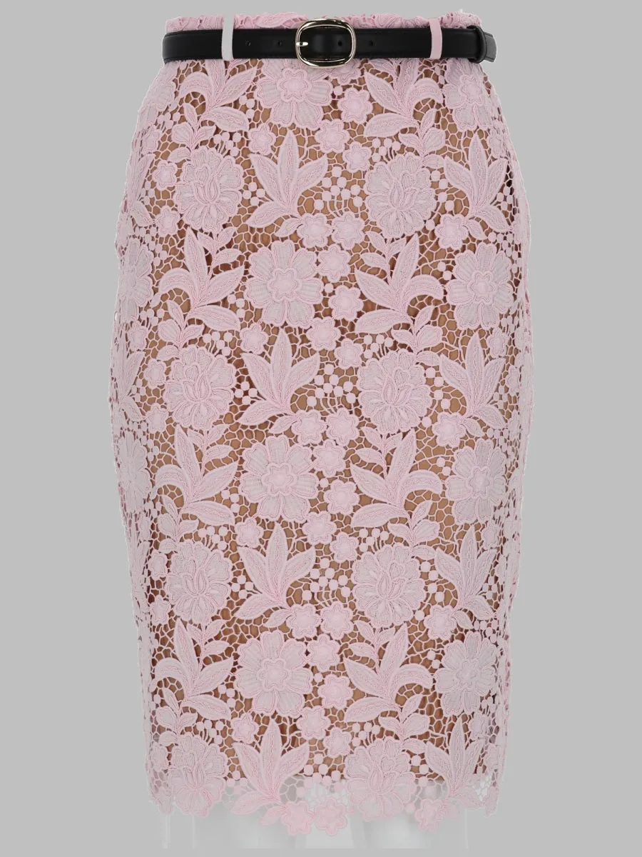 Skirt Lace Midi Pink sold by Lord & Taylor