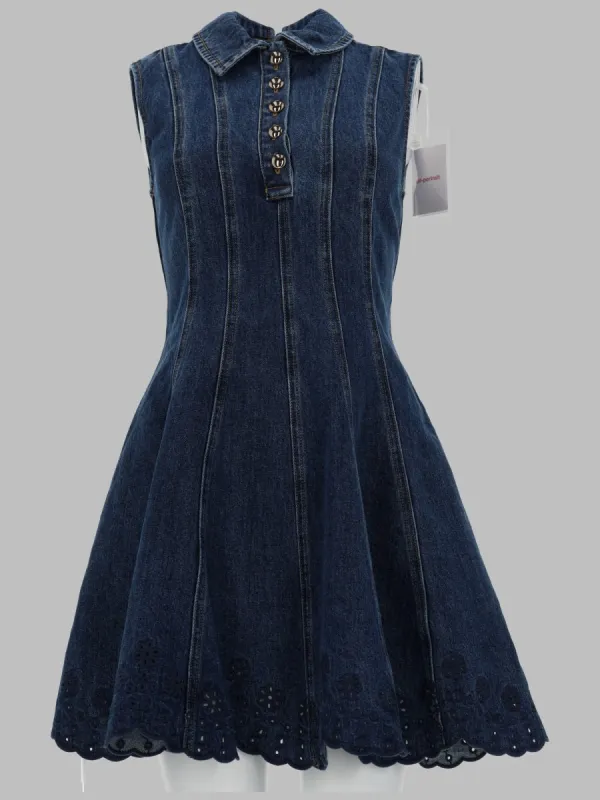 Dress - Mini Embroidered Denim made by Self-Portrait