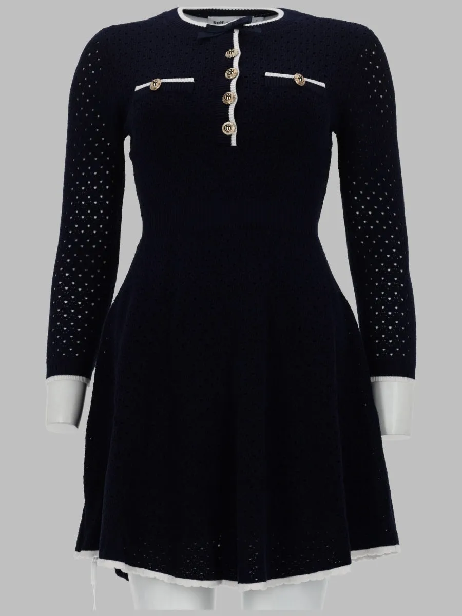 Knit Mini Dress with Bow (Blue) sold by Lord & Taylor
