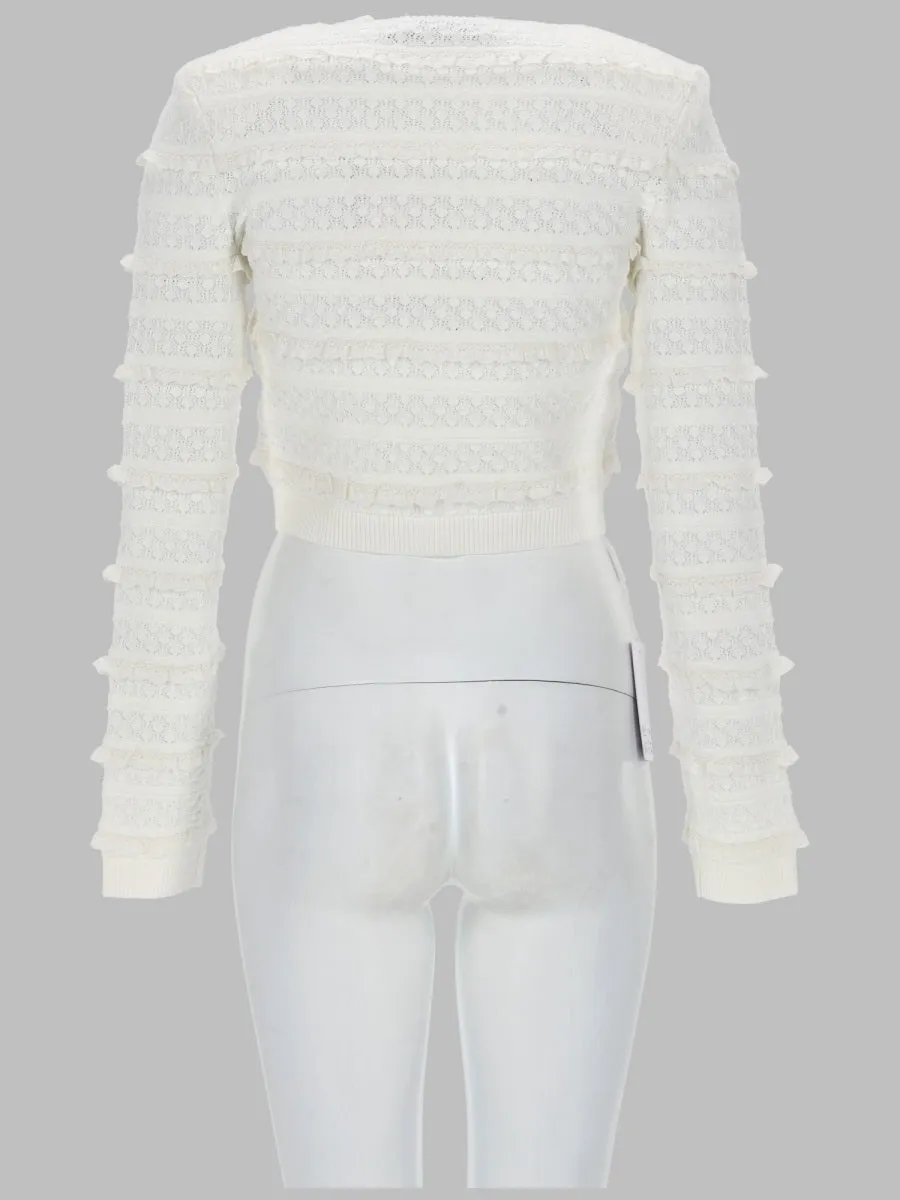 Cardigan Openwork with Rhinestones White sold by Lord & Taylor product image thumbnail 2
