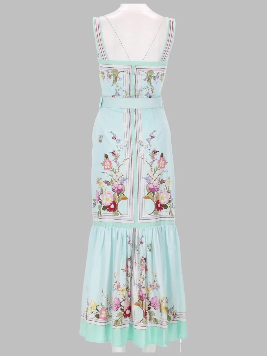 Midi Dress Floral Print Green Linen-Cotton sold by Lord & Taylor product image thumbnail 2