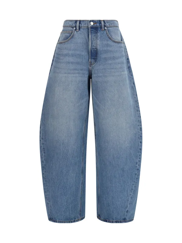 Balloon Jeans Crystal Embellished Vintage Light Indigo made by Alexander Wang