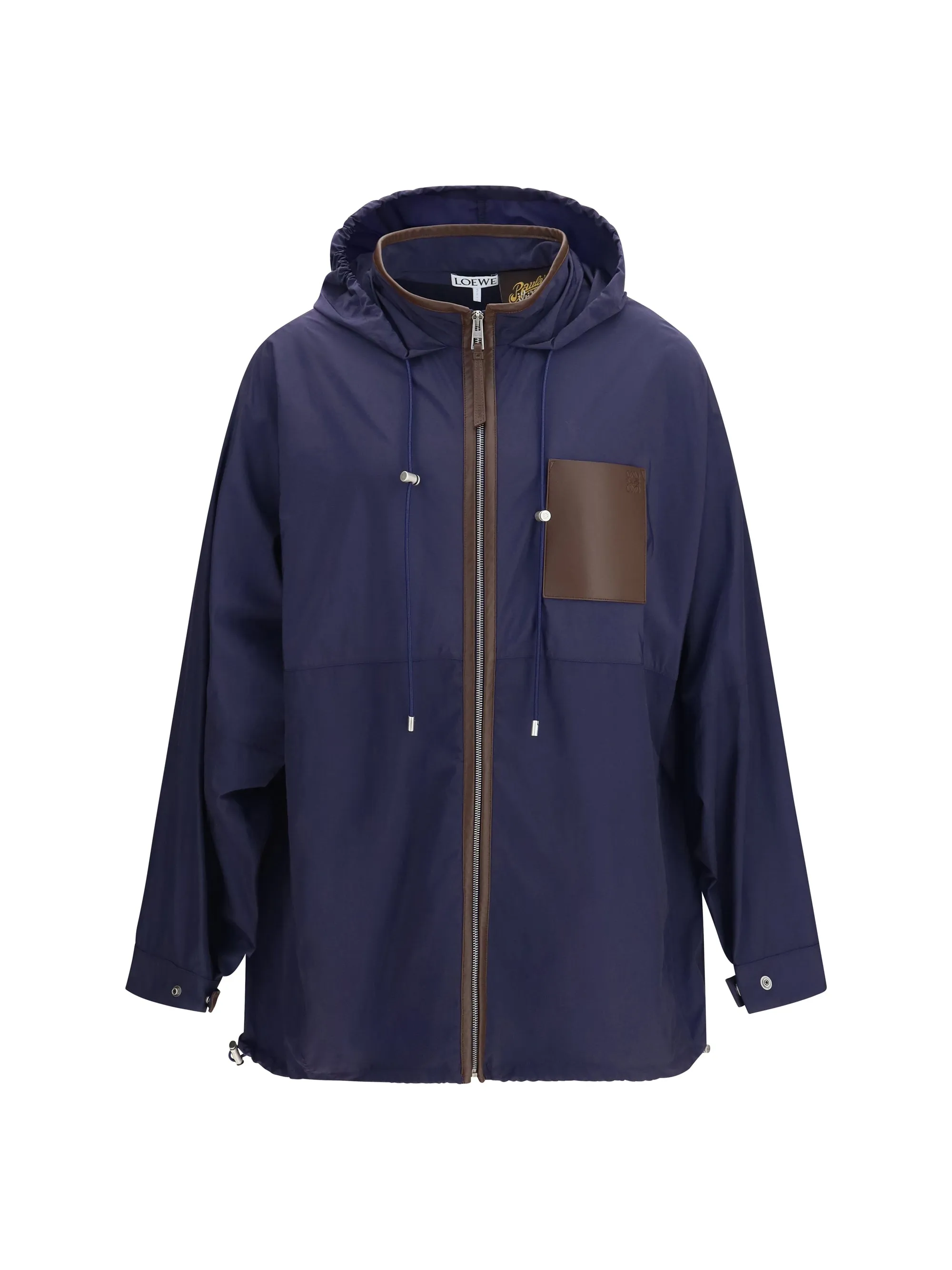 Hooded Technical Jacket Navy/Brown sold by Lord & Taylor