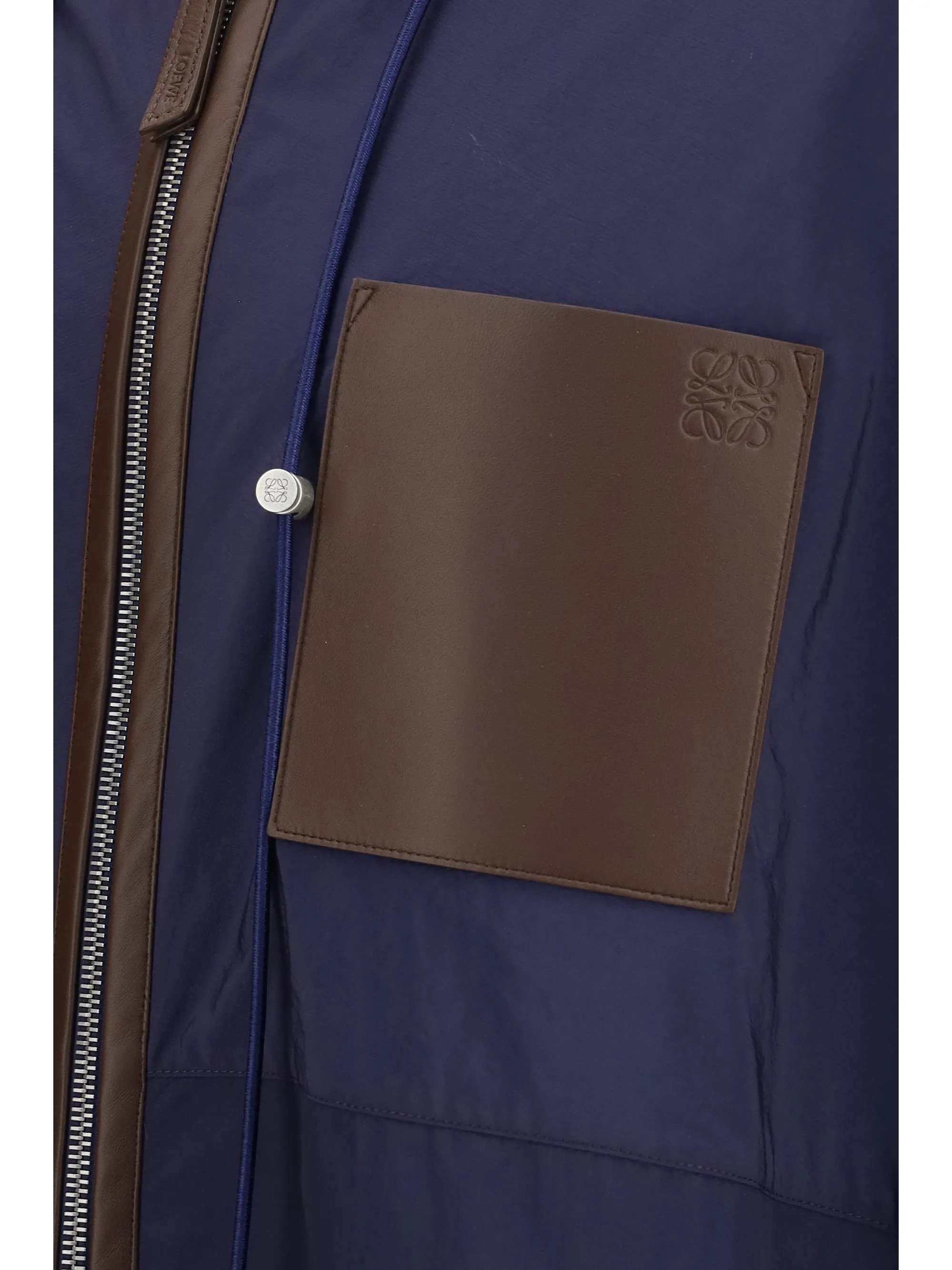 Hooded Technical Jacket Navy/Brown sold by Lord & Taylor product image thumbnail 3