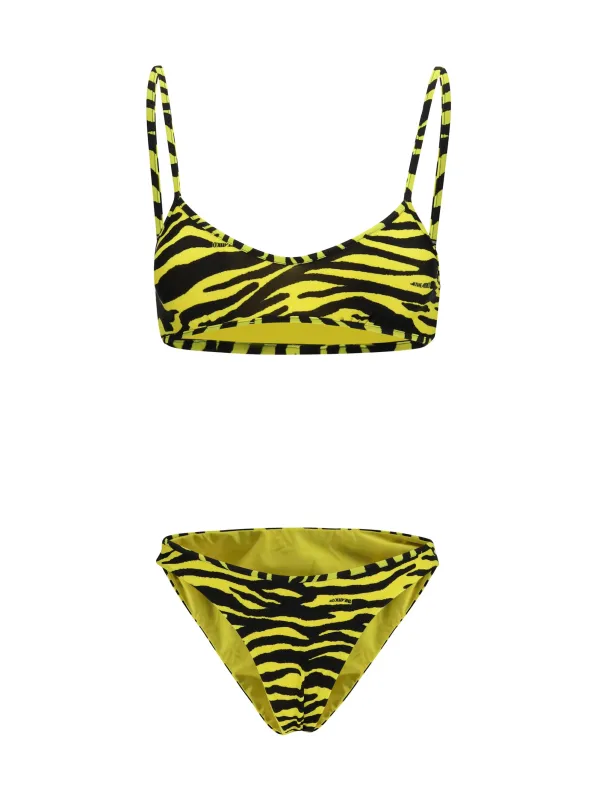 Bikini Zebra Print Black/Yellow made by The Attico