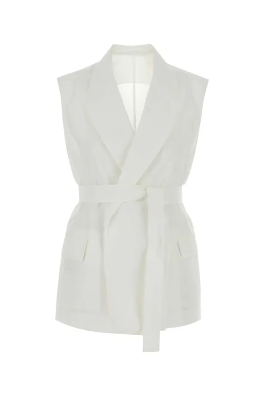 WHITE COTTON BLEND VEST made by Brunello Cucinelli