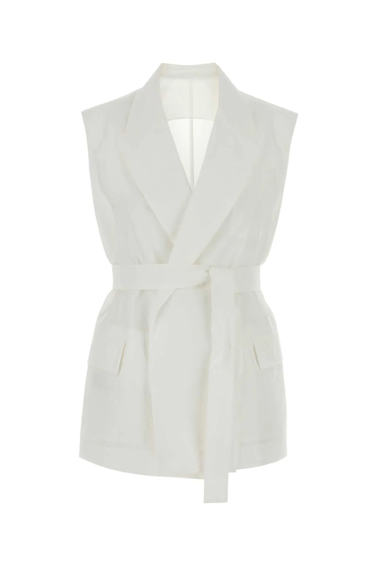 WHITE COTTON BLEND VEST sold by Lord & Taylor