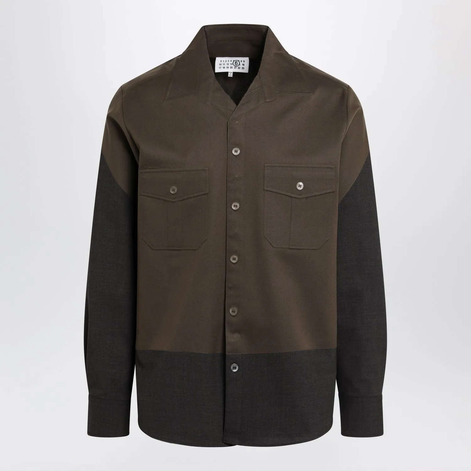 TWOTONE BROWN SHIRT IN WOOL BLEND sold by Lord & Taylor
