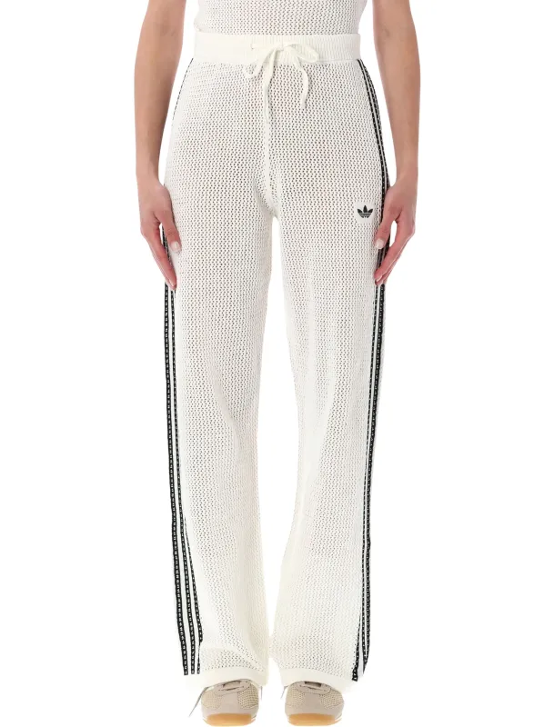 ADIDAS ORIGINALS WHITE CROCHET TRACK PANTS made by Adidas