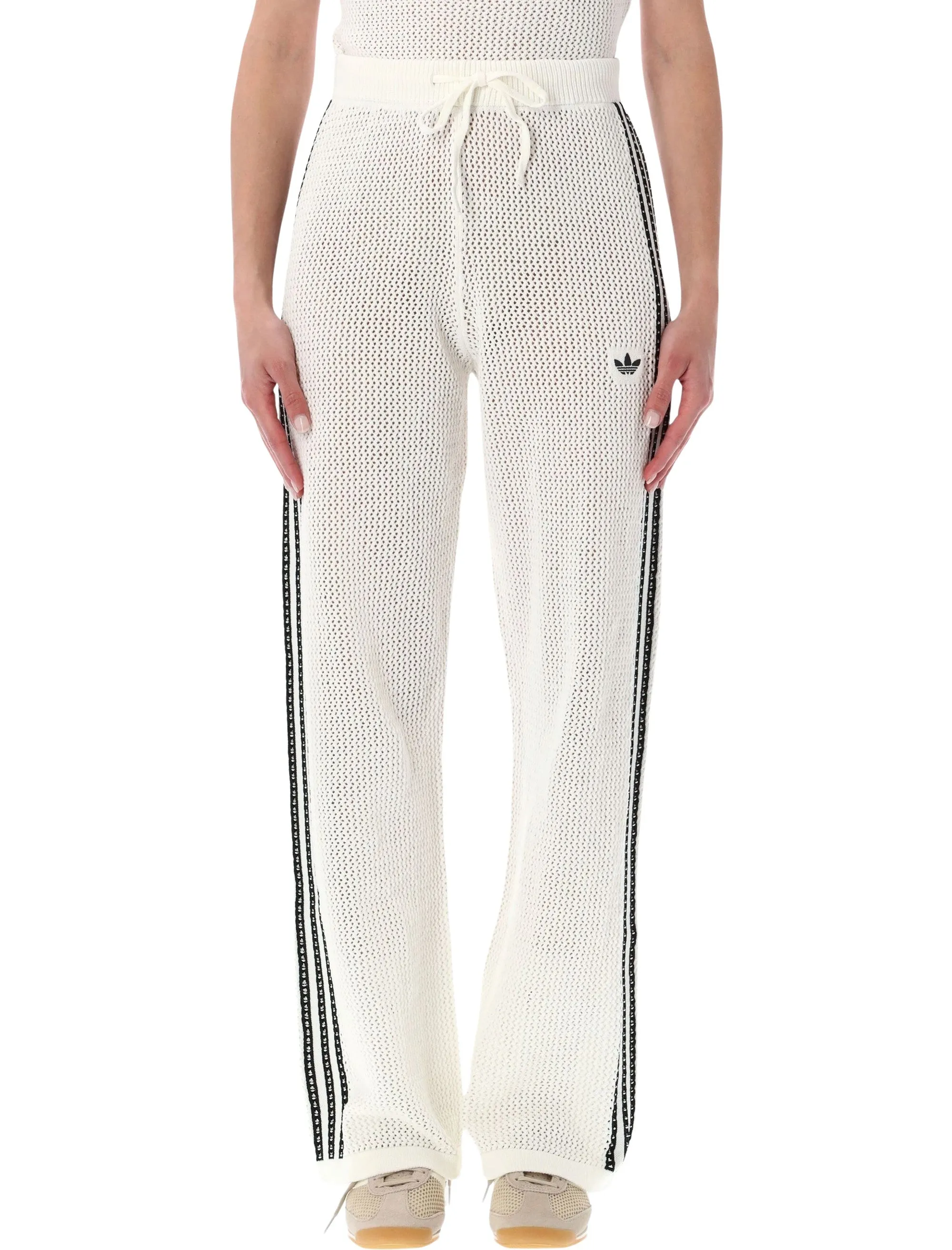 ADIDAS ORIGINALS WHITE CROCHET TRACK PANTS sold by Lord & Taylor