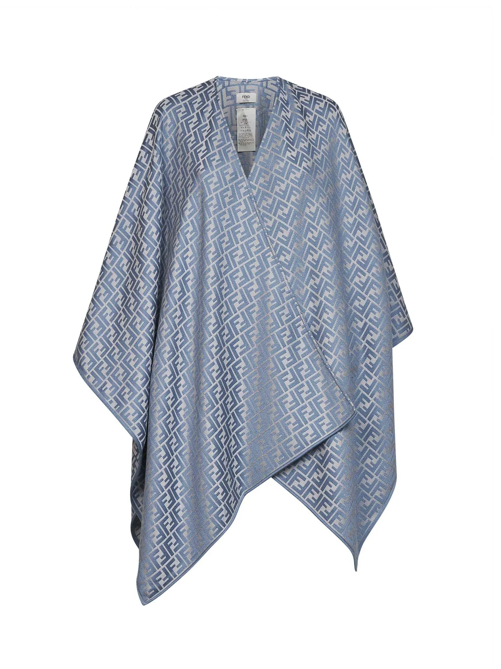 Poncho FF Jacquard Denim Light Blue sold by Lord & Taylor