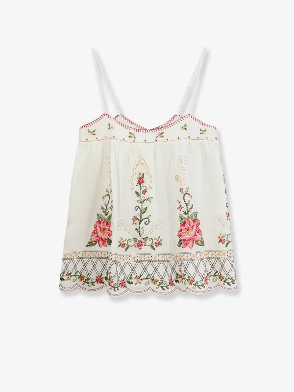 Top Embroidered Linen and Viscose made by FARM Rio
