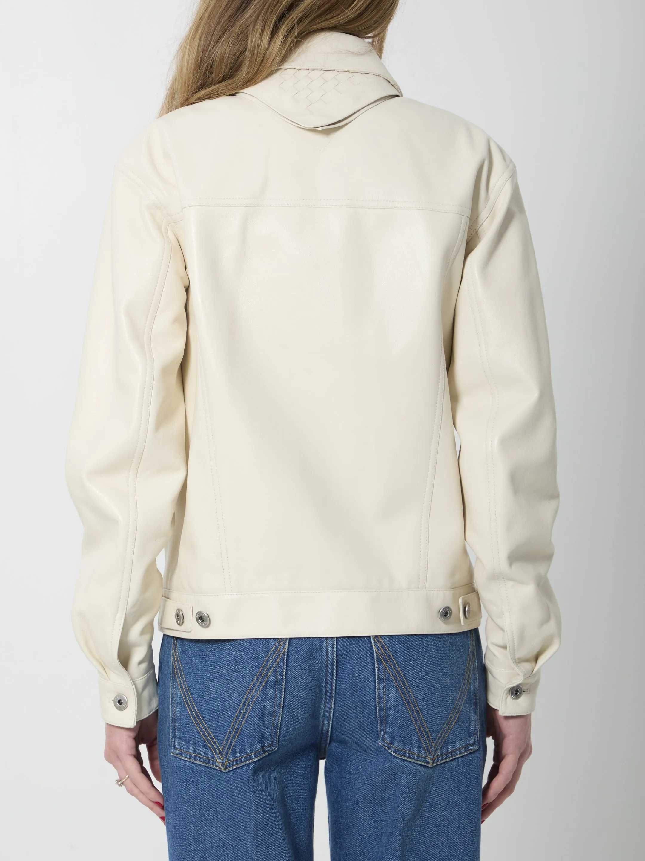 INTRECCIATO LEATHER JACKET sold by Lord & Taylor product image thumbnail 4