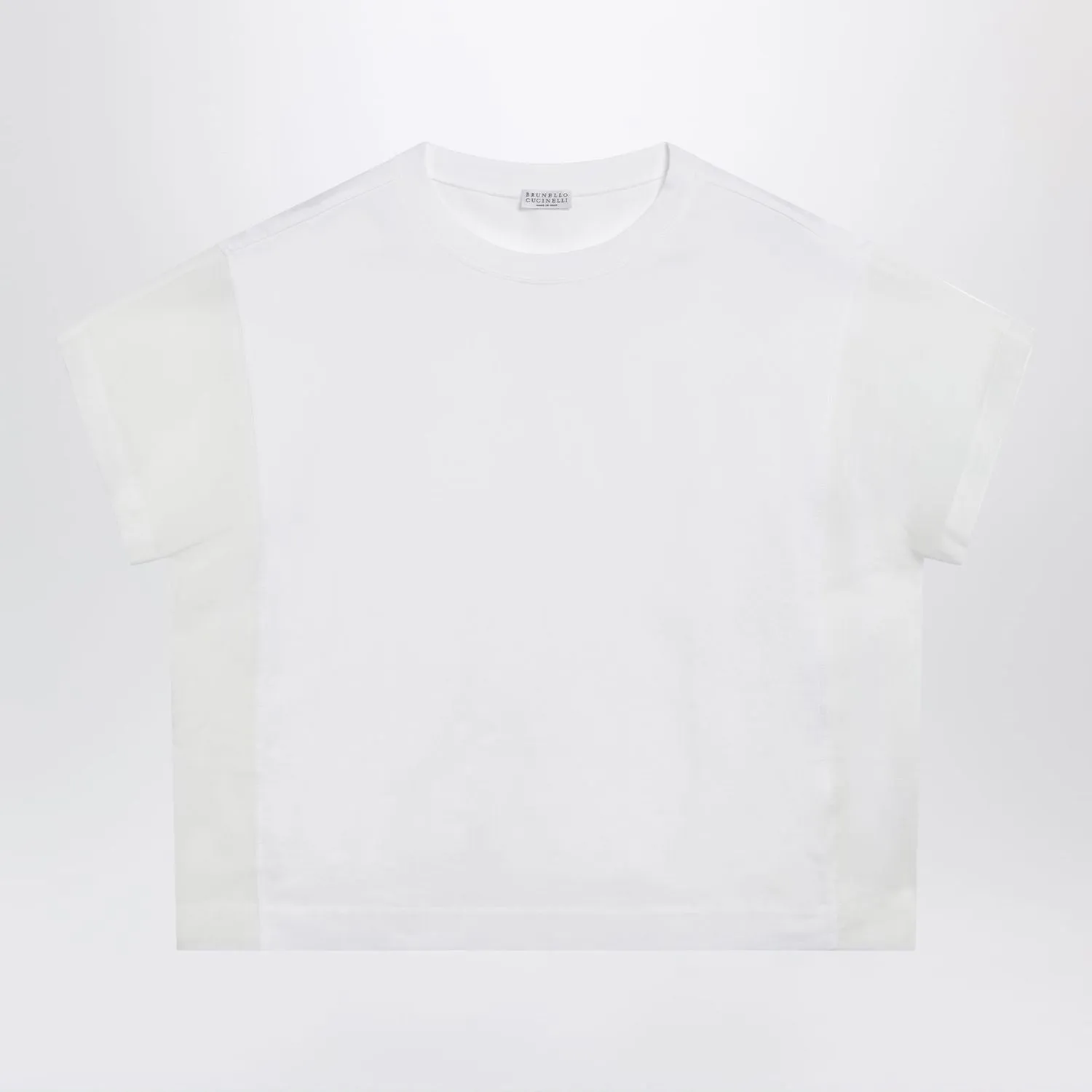 TSHIRT IN COTTON JERSEY AND ORGANZA IN WHITE sold by Lord & Taylor