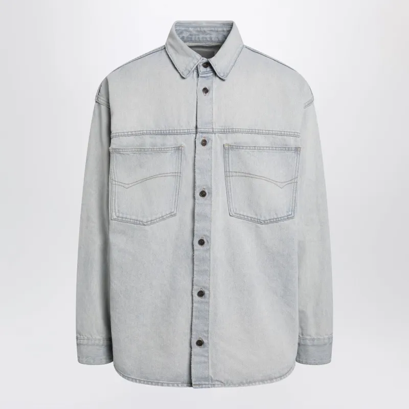 LIGHT BLUE COTTON DENIM SHIRT made by Balenciaga