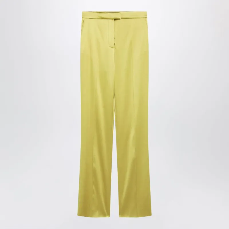 AVOCADOCOLORED TROUSERS IN SHINY SILK BLEND made by Valentino Garavani