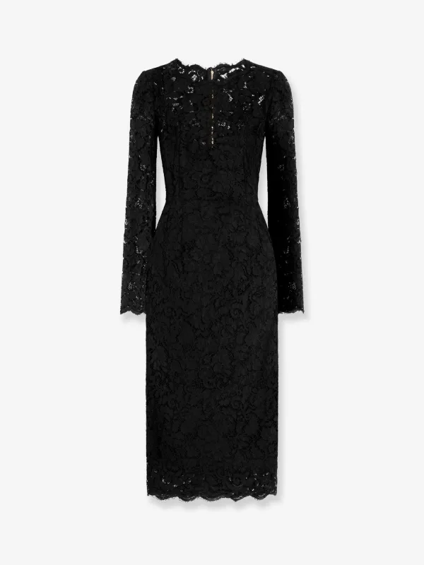 Lace Dress Cordonet Black made by Dolce & Gabanna