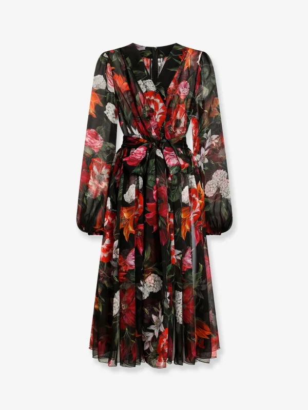 Chiffon Dress Black Silk made by Dolce & Gabanna