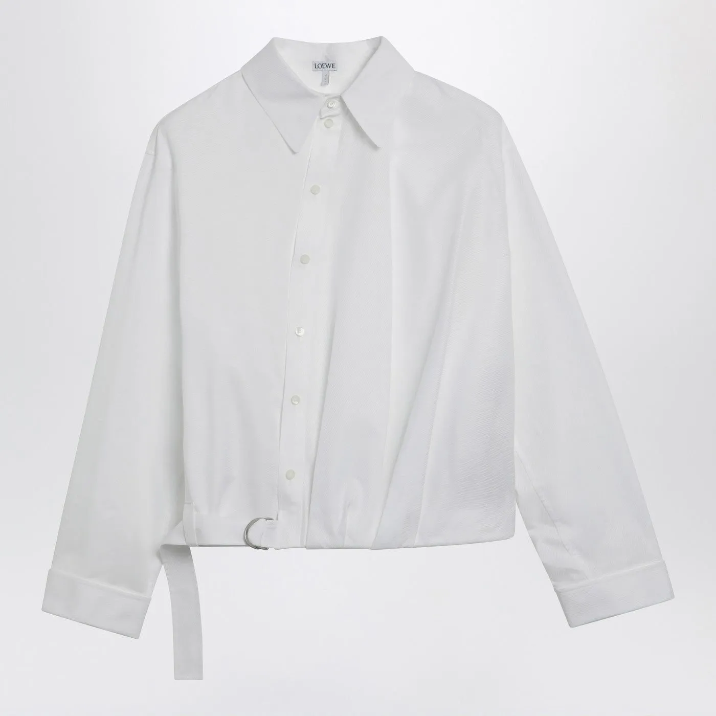 WHITE DRAPED COTTON SHIRT sold by Lord & Taylor