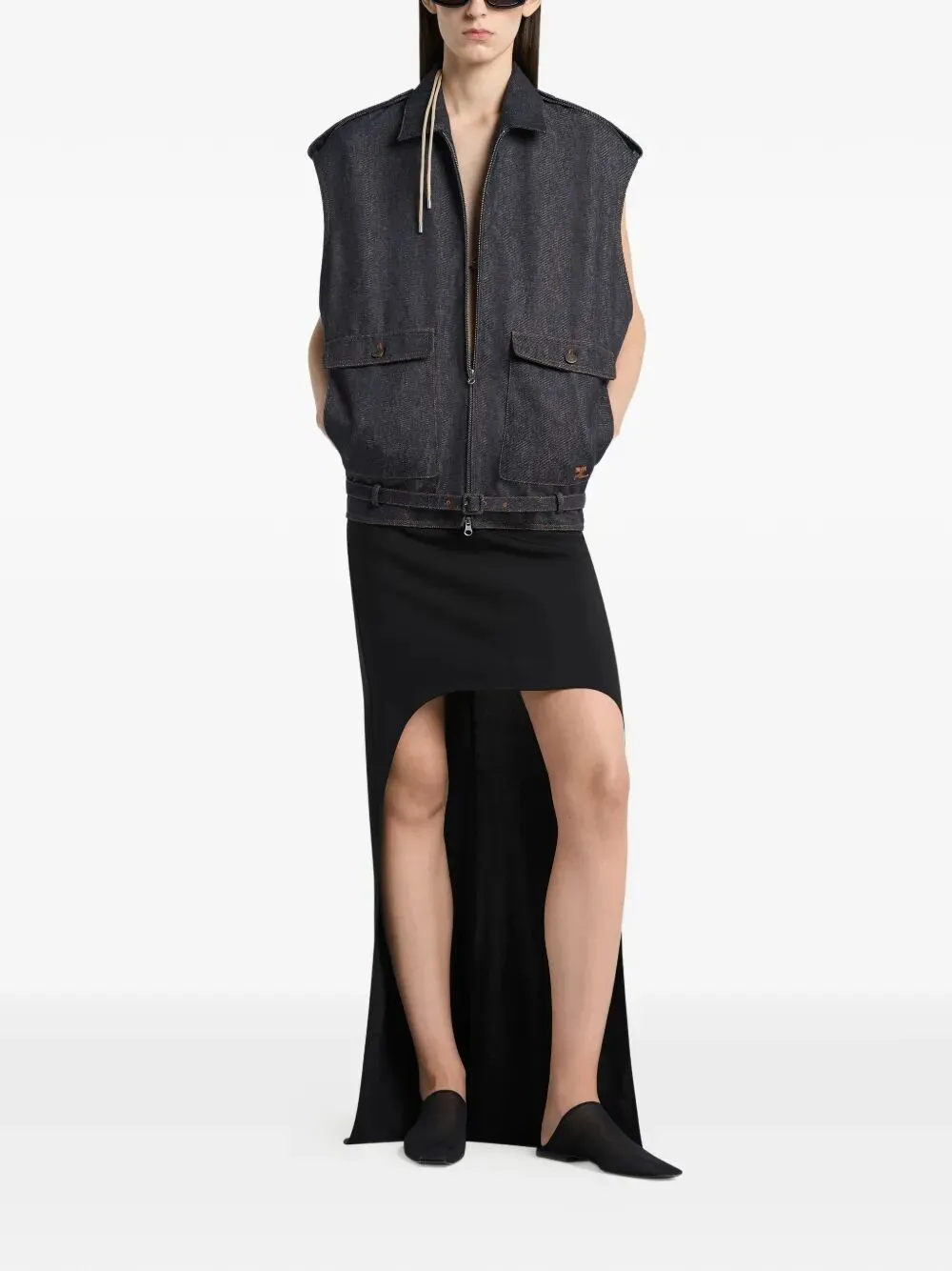 SLEEVELESS DENIM BOMBER JACKET sold by Lord & Taylor product image thumbnail 3