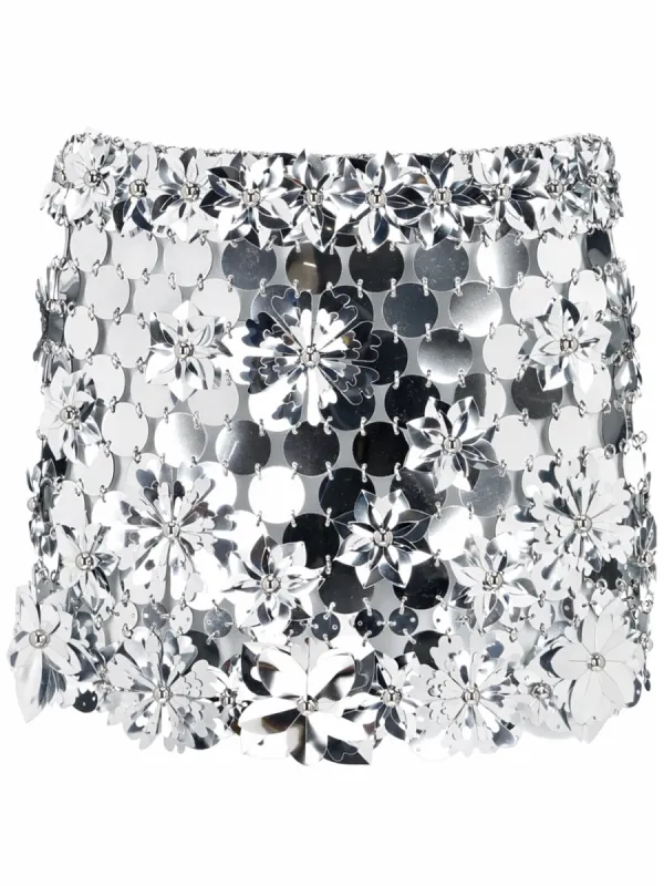 Mini Skirt Silver made by Rabanne