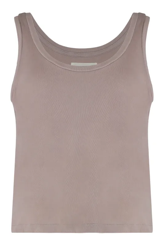 Ribbed Cotton Tank Top made by THE GREAT.