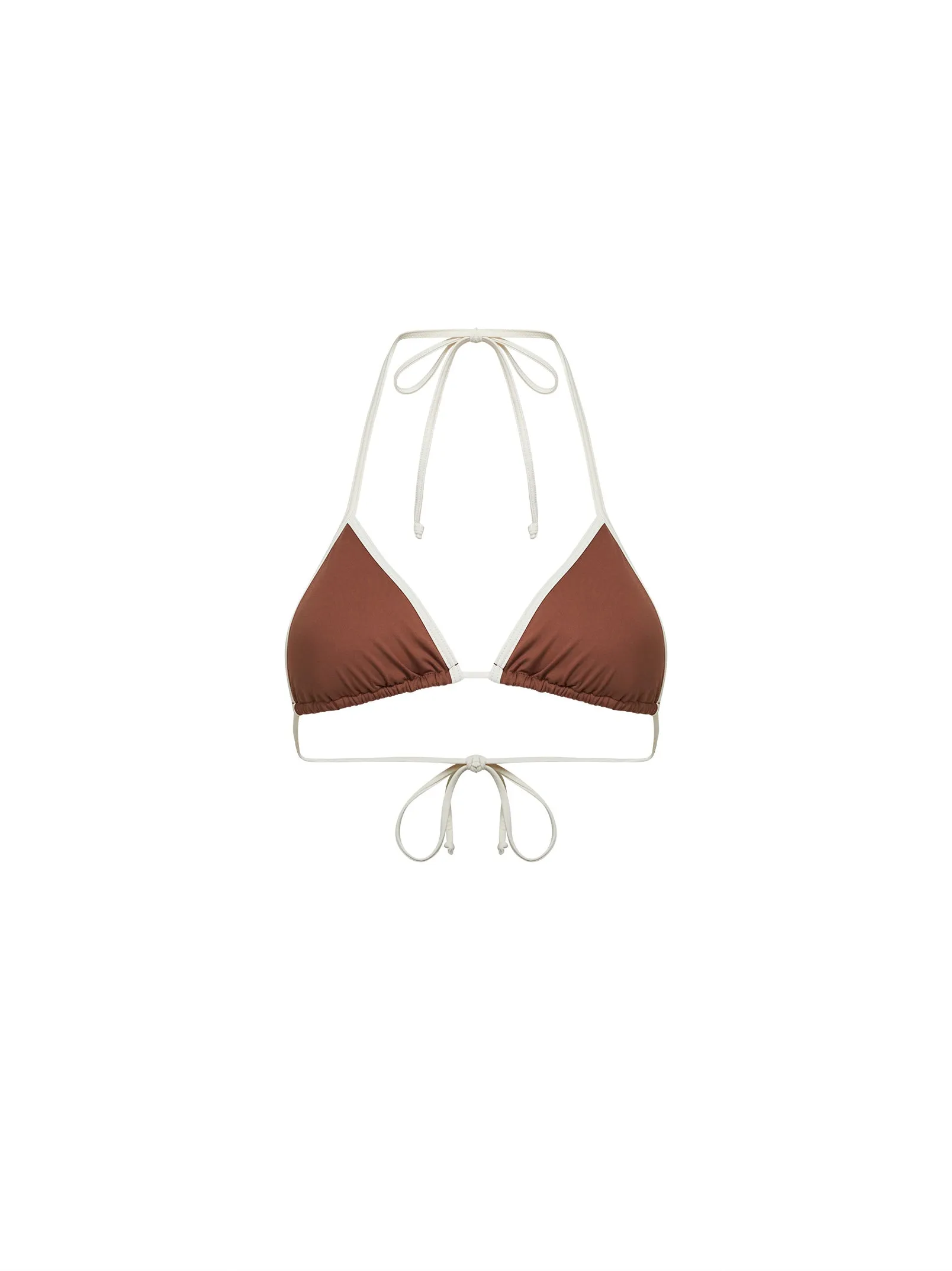 Triangle Bikini Top Leah Brown Lycra sold by Lord & Taylor