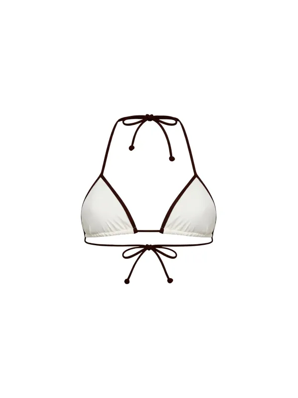 Triangle Bikini Top Leah Ivory Lycra made by MC2 Saint Barth