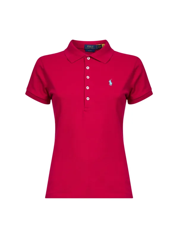 Fuchsia Cotton Piquet Slim-Fit Polo Shirt made by Polo by Ralph Lauren