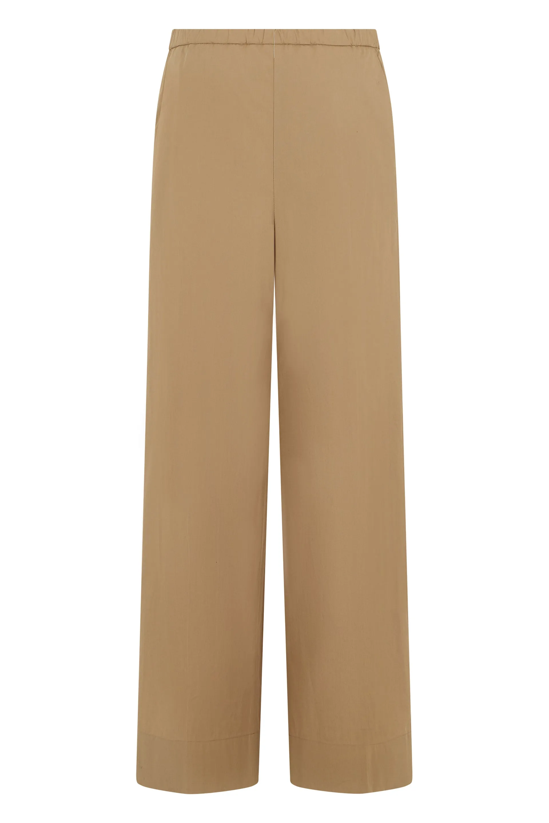 Wide-Leg Cotton Trousers Beige sold by Lord & Taylor product image thumbnail 2