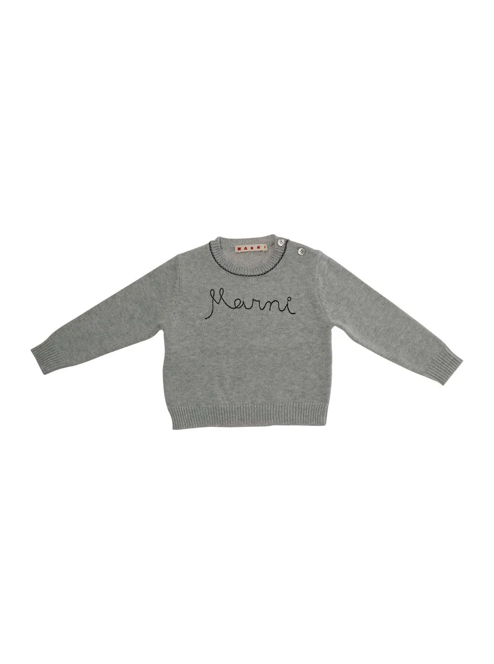 Crew Neck Sweater, Grey Cotton sold by Lord & Taylor